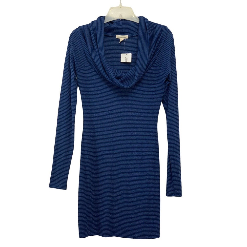 Silence + Noise Anthropologie Women’s Blue Black Stripe Cowl Neck NEW Size M
